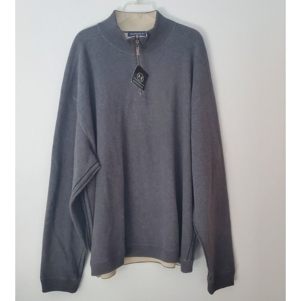 NWT Hathaway Sweater 1/4 Zip Pullover Gray Long Sleeve Size XXL NEW - Picture 7 of 8